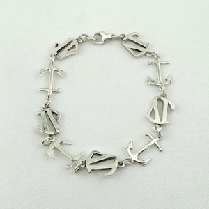 Anchors Aweigh!  Nautical Themed Sterling Silver Bracelet FREE SHIPPING! #ANCHOR75-LB6