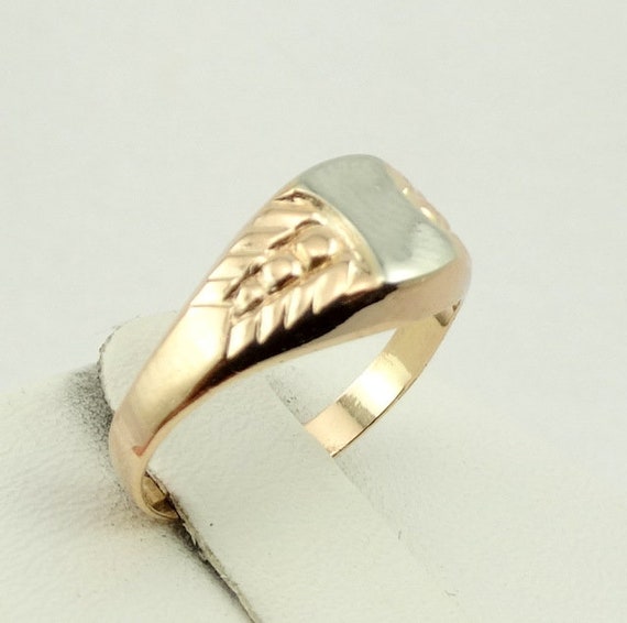 Vintage 18K Yellow Gold Signet Ready For Your Eng… - image 4