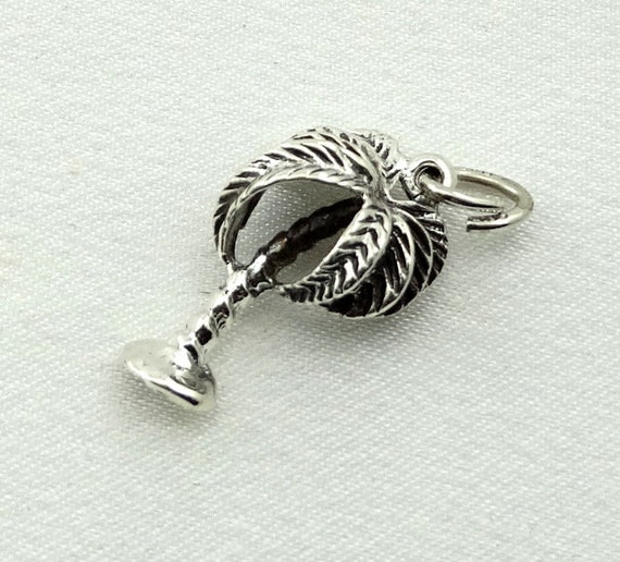 Palm Tree Vintage Sterling Silver Charm FREE SHIP… - image 2