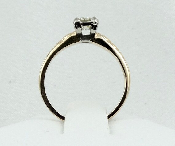 Vintage Simple 1/3 Carat Diamond 14K Gold 6 Heart… - image 7