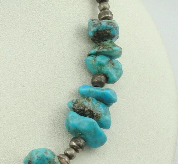 Stunning 16 Inch Rugged Natural Turquoise Nuggets… - image 3