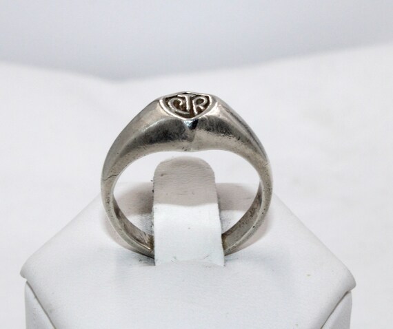 Vintage Silver CTR Solid Sterling Silver Signet R… - image 2