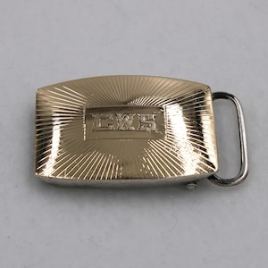 Collectable Engraved Initials &quot;CWS&quot; Vintage Sterling Silver And 14K Yellow Gold Belt Buckle FREE SHIPPING #CWS14K-BK4