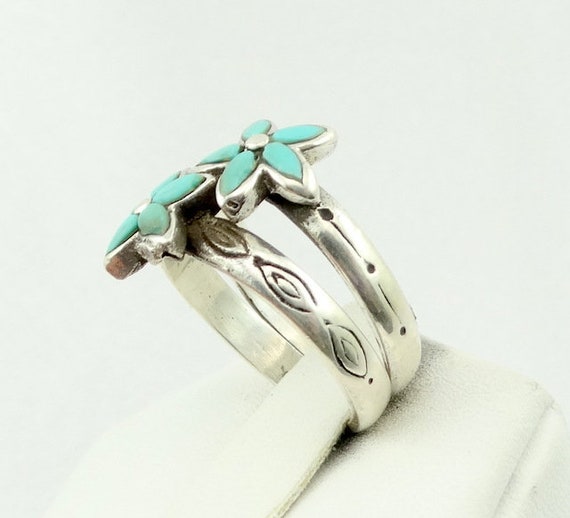 Lovely Vintage Sterling Silver and Turquoise Flow… - image 6