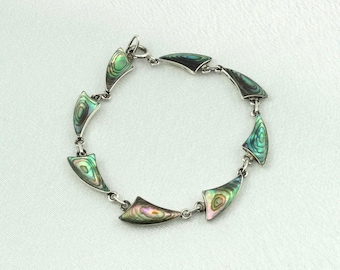 Just A Dream And The Wind To Carry Me And Soon I Will Be Free! Sterling Silver and Abalone Bracelet 7 1/2 Inches FREE SHIPPING! #SAIL-LB2