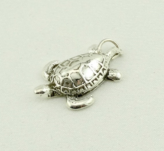 Sea Turtle Vintage  Sterling  Silver Charm FREE S… - image 2