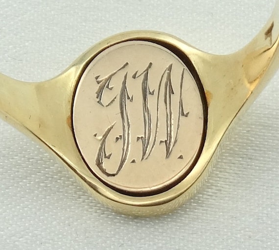 Rare Masonic Hand Engraved 'J W' Initials Vintage Gold Flip