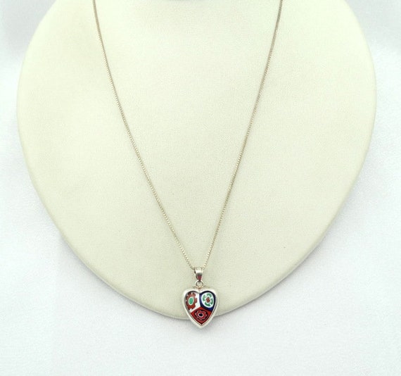 Unique Hand Blown Glass and Sterling Silver Heart… - image 2