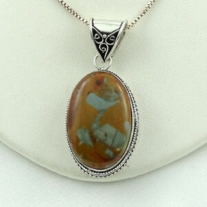 Beautiful Owahee Jasper and Sterling Silver Pendant FREE SHIPPING! 30&quot; Sterling Silver Chain Included! #OWAHEE-SPC7