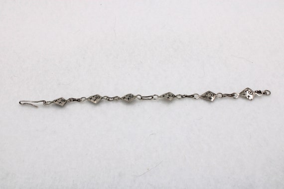Unique Sterling Silver Stamped Doodle Link Bracel… - image 3