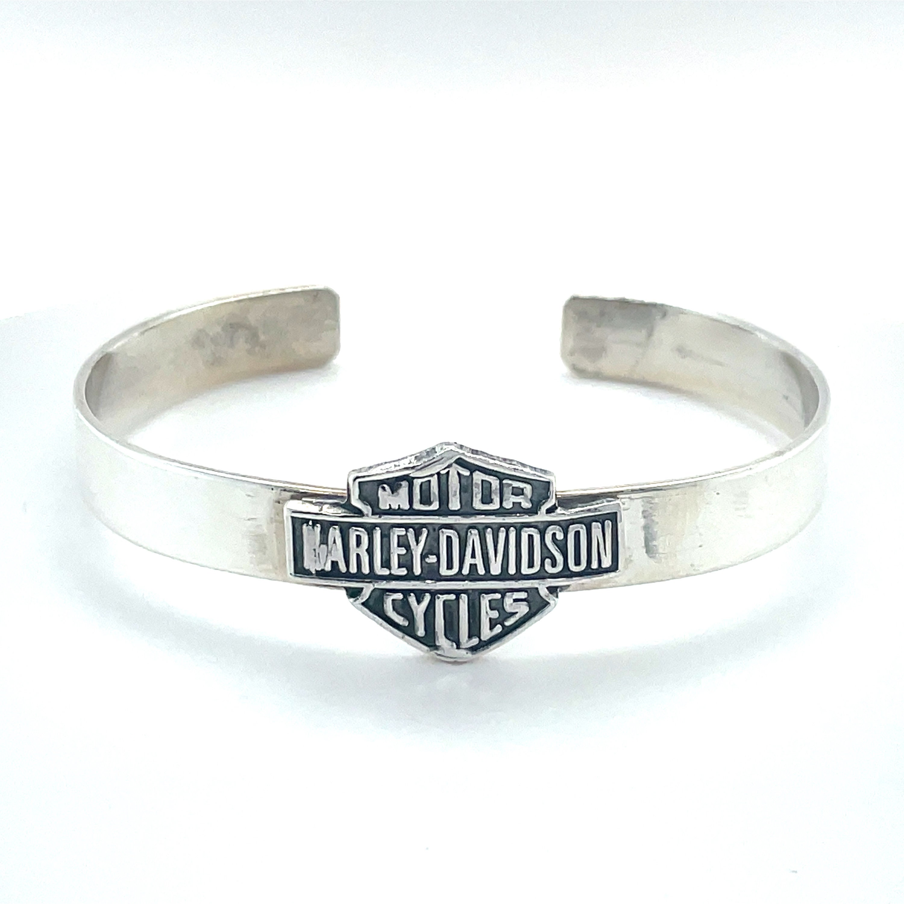 Harley Davidson Motorcycle Shield Logo Sterling Silver Cuff Harley Davidson Motorcycle Shield Logo Sterling Silver Cuff