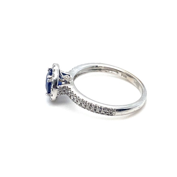 Natural 1 Carat Deep Blue Sapphire With Diamond G… - image 3