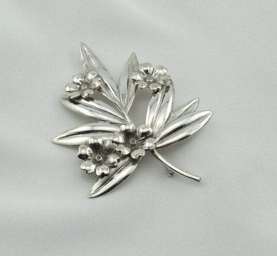 Lovely 1930's Era Vintage Sterling Silver Flower … - image 3