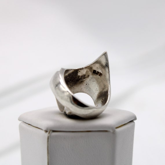 Unique Vintage Designer Sterling Silver Ring Size… - image 5