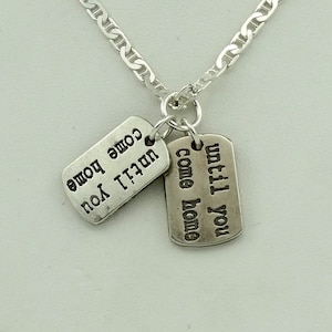 Jusqu’à ce que vous rentrez à la maison ... Étiquettes sterling de chien d’argent. LIVRAISON GRATUITE! Heavy 24 &quot; Sterling Silver Flat Anchor Chain Inclus!  #DOGTAGS-SPC2
