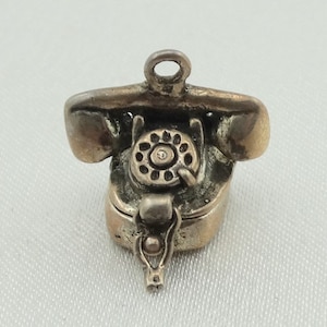 Hidden Chamber Phone Vintage Sterling Silver Charm FREE SHIPPING!  #CHAM-CM19