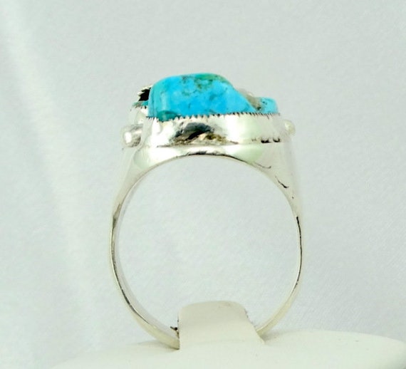 Substantial Solid Sterling Silver and Turquoise N… - image 6