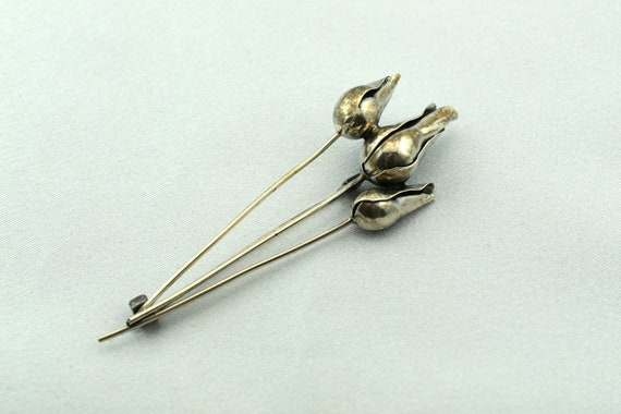 Simple Vintage Sterling Silver Handmade Rose Flow… - image 1