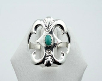 Vintage Southwest Turquoise and Sterling Silver Ring #SMTB-SR2