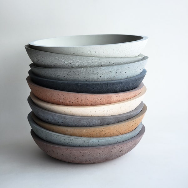 Concrete Bowl - large, modern, inverse design