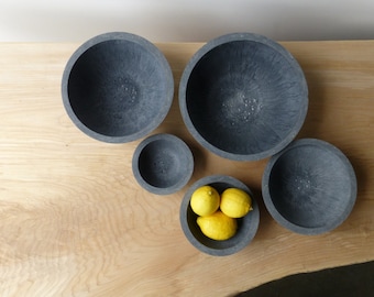 Concrete Bowls, Set of 5