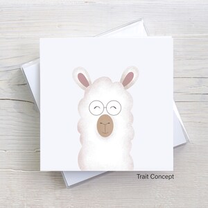 Carte illustration lama - Carte sans texte - carte d'anniversaire - Illustration lama - carte de voeux - carte de souhaits pour enfant