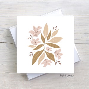 Carte florale - carte fête des mères - carte sans texte - carte d'anniversaire  - carte de souhaits - carte carrée - Papeterie