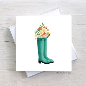 Carte anniversaire -  Carte minimaliste - Carte sans texte - carte florale - carte de voeux - carte de souhaits - carte carrée