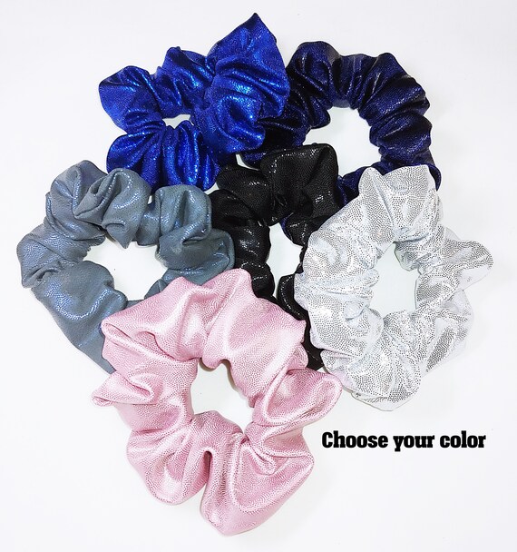 Damas de noche Brillante Diamante Rosa Terciopelo Cabello SCRUNCHIE Corbata Azul