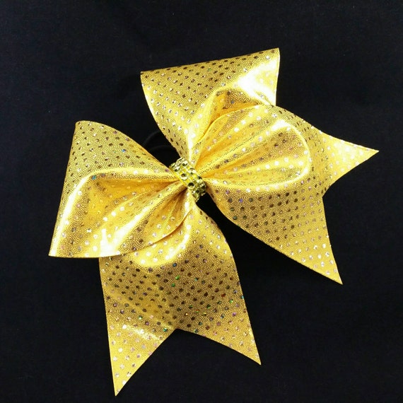 Yellow cheer bow cheer bows sequin cheer bow cheerleading Etsy