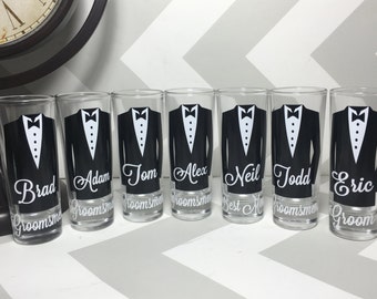 Groomsmen Gifts, Groomsman Gift, Shot Glasses, Proposal Gifts