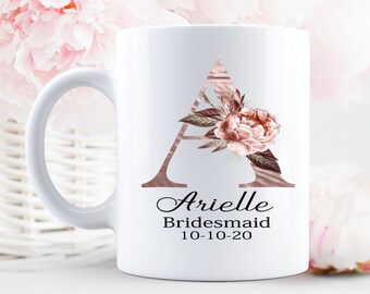 Bridesmaid Gift, Bridesmaid Mug, Proposal Gift, Proposal Box, Gift for Her, Personalized Mug, Maid of Honor Gift, Wedding Party, Monogram