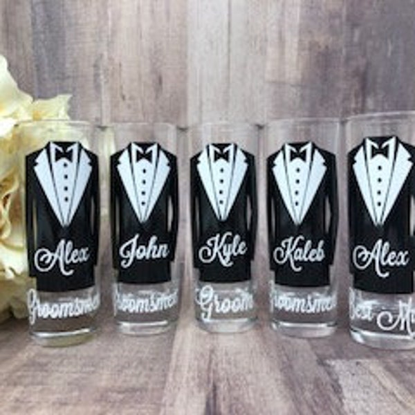 Groomsmen Gifts - Wedding Shot Glasses - Best Man Gift - Wedding Favors - Take a Shot -Bachelor Party - Grooms man Proposal