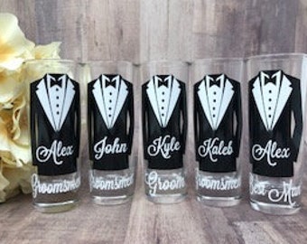 Groomsmen Gifts - Wedding Shot Glasses - Best Man Gift - Wedding Favors - Take a Shot -Bachelor Party - Grooms man Proposal