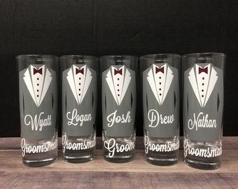 Personalized Shot Glasses, wedding party, best man gift, bachelor party, groomsman gift, groom, groomsmen, Groomsman Proposal, Grooms Box