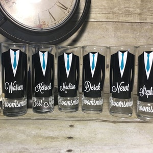 Personalized Shot Glasses, wedding party, best man gift, bachelor party, groomsman gift, groom, groomsmen, Groomsman Proposal, Grooms Box image 4
