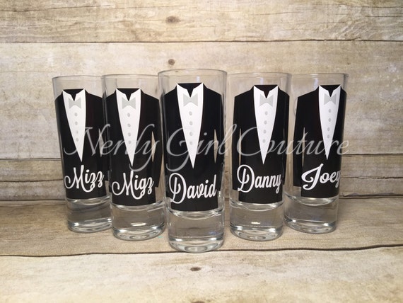 Items similar to will you be my groomsman, personalized shot glasses ...