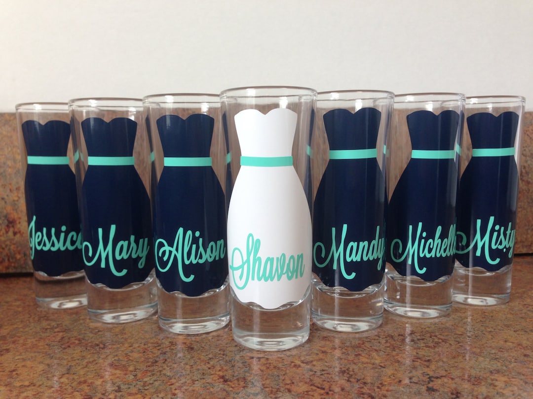 Bridesmaid Shot Glasses Wedding Party Glasses Bridesmaid Etsy