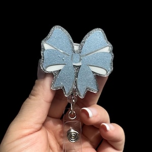 Blue Nurse Bow Badge Reel, Coquette bow Badge Reel, Badge ID, Gift For Nurse, Coquette Bow, Nurse Appreciation, Bow Id Badge Holder
