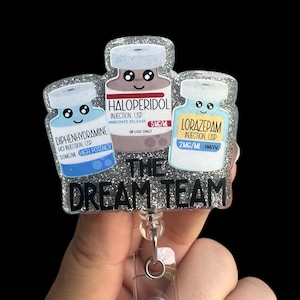 The Dream Team Abzeichen Reel, CRNA, Anästhesie ID Inhaber, ICU Nurse Geschenk, Badge Reel lustig, Krankenschwester Badge Reel, Krankenhaus Badge Reel lustig