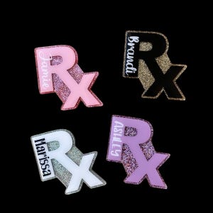 RX Badge Reel Personalized, Pharmacy Badge Reel, Pharmacy Tech Badge Reels, Nurse Badge Reel, Glitter Badge Reel,Retractable ID Badge Holder