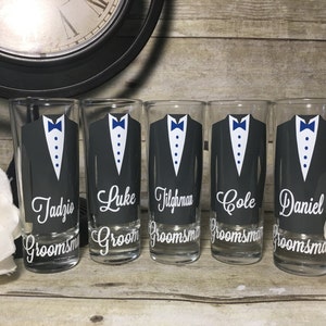 Personalized Shot Glasses, wedding party, best man gift, bachelor party, groomsman gift, groom, groomsmen, Groomsman Proposal, Grooms Box image 5