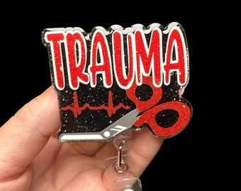 Trauma Nurse Badge Reel, ER Nurse, Trauma Hospital, Night Shift, RN Badge Real, Trauma Hosptial Staff