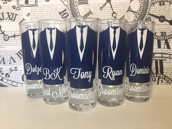 Personalized Shot Glasses With Tuxes Will You Be My - Etsy