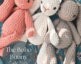 The Boho Bunny Stuffie Crochet Pattern | Rabbit Crochet Pattern | Easter Bunny | Boho Crochet Pattern