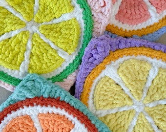 Modèle de crochet carré d'été d'agrumes | Motif au crochet au citron | Motif au crochet à la chaux | Modèle de crochet de fruits | Motif de fil de couverture