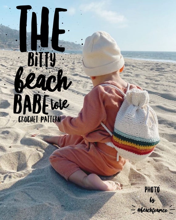 Bitty Beach Babe Tote Crochet Pattern | Backpack | Crossbody bag | Toddler Bag Crochet Pattern | Toddler Crochet Pattern | Retro Crochet