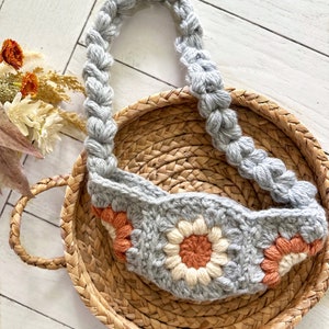 The Rebel Toddler Sling Crochet Pattern | Crossbody Bag | Toddler Purse | Boho | Granny Square Bag | Comes with Video Guide