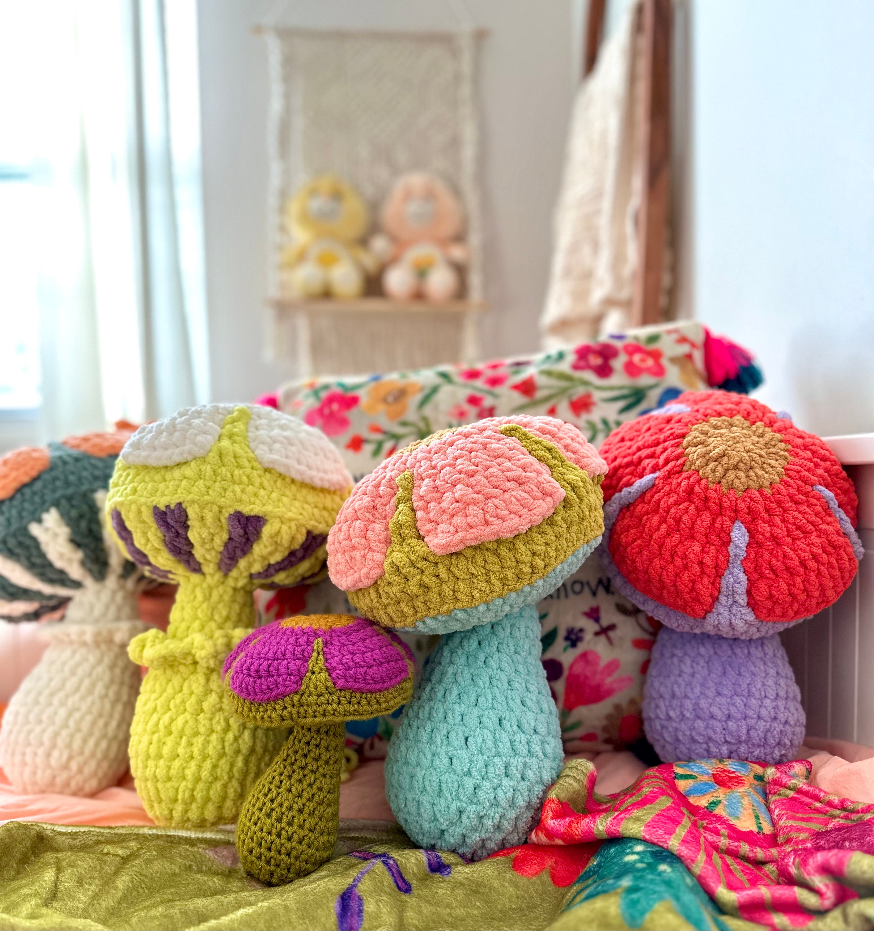 Kawaii Mushroom Crochet Pattern Amigurumi Plush Crochet Toy Fly Agaric  Crochet Food 