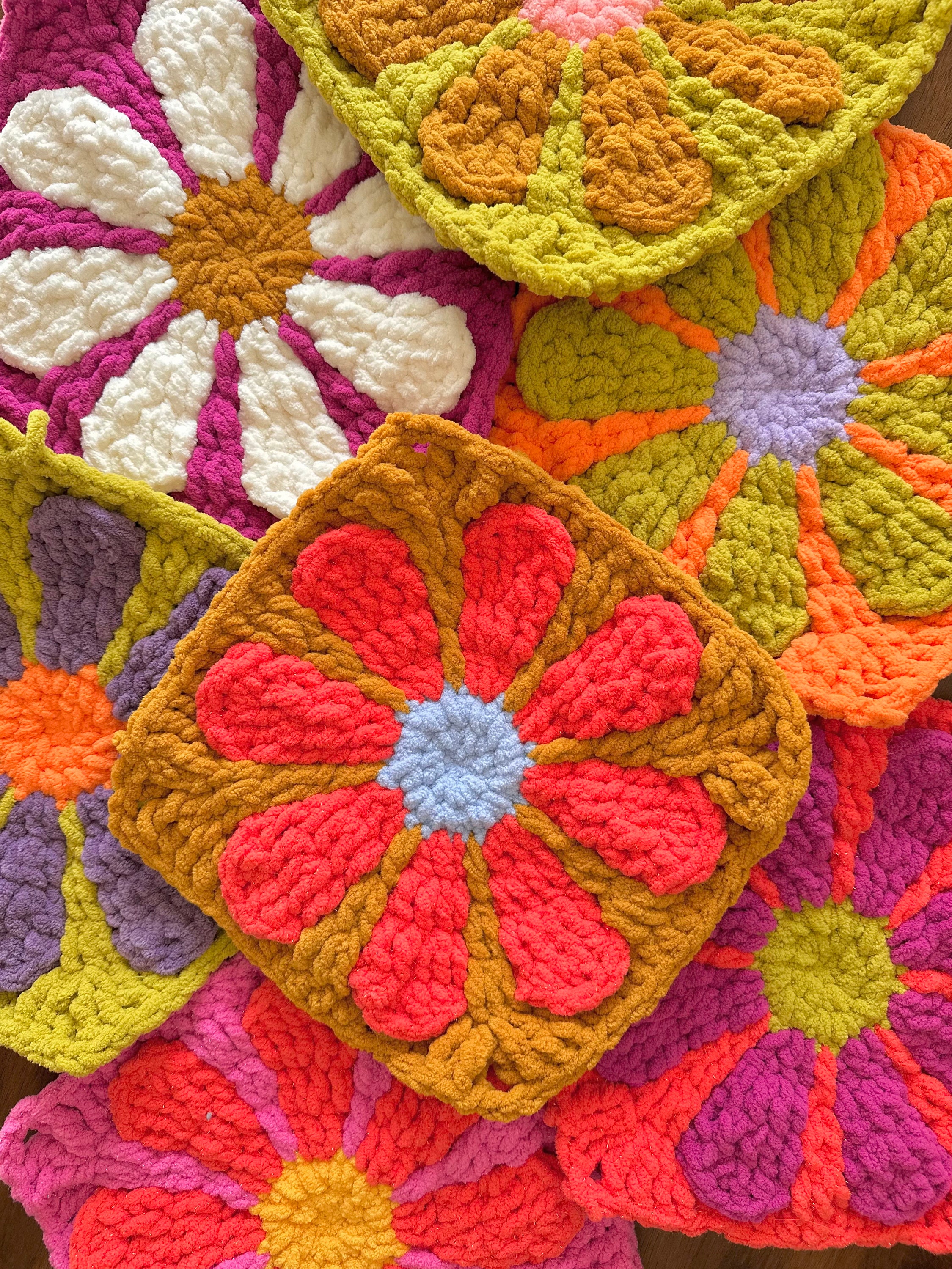 Handmade Crochet Granny Square Motif Ready to Shipping, Crocheted